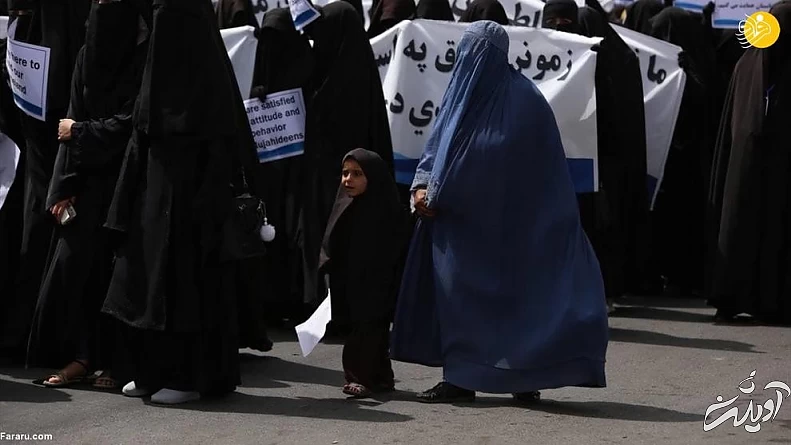 (تصاویر) تظاهرات زنان هوادار طالبان